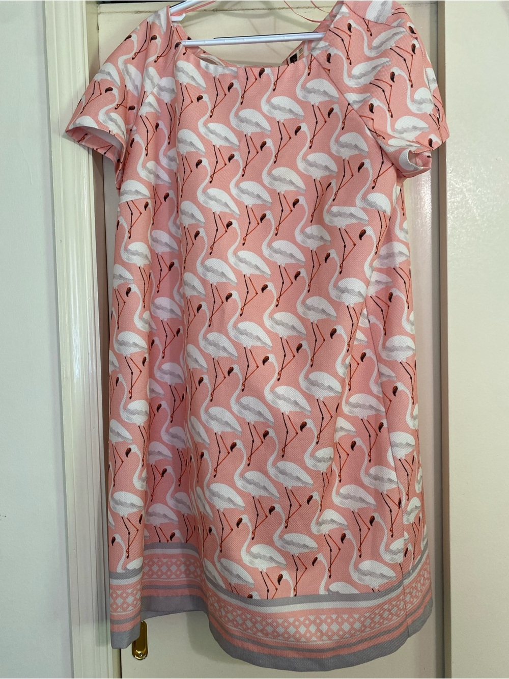 Julian Taylor Pink Flamingo Nightgown with White Accents